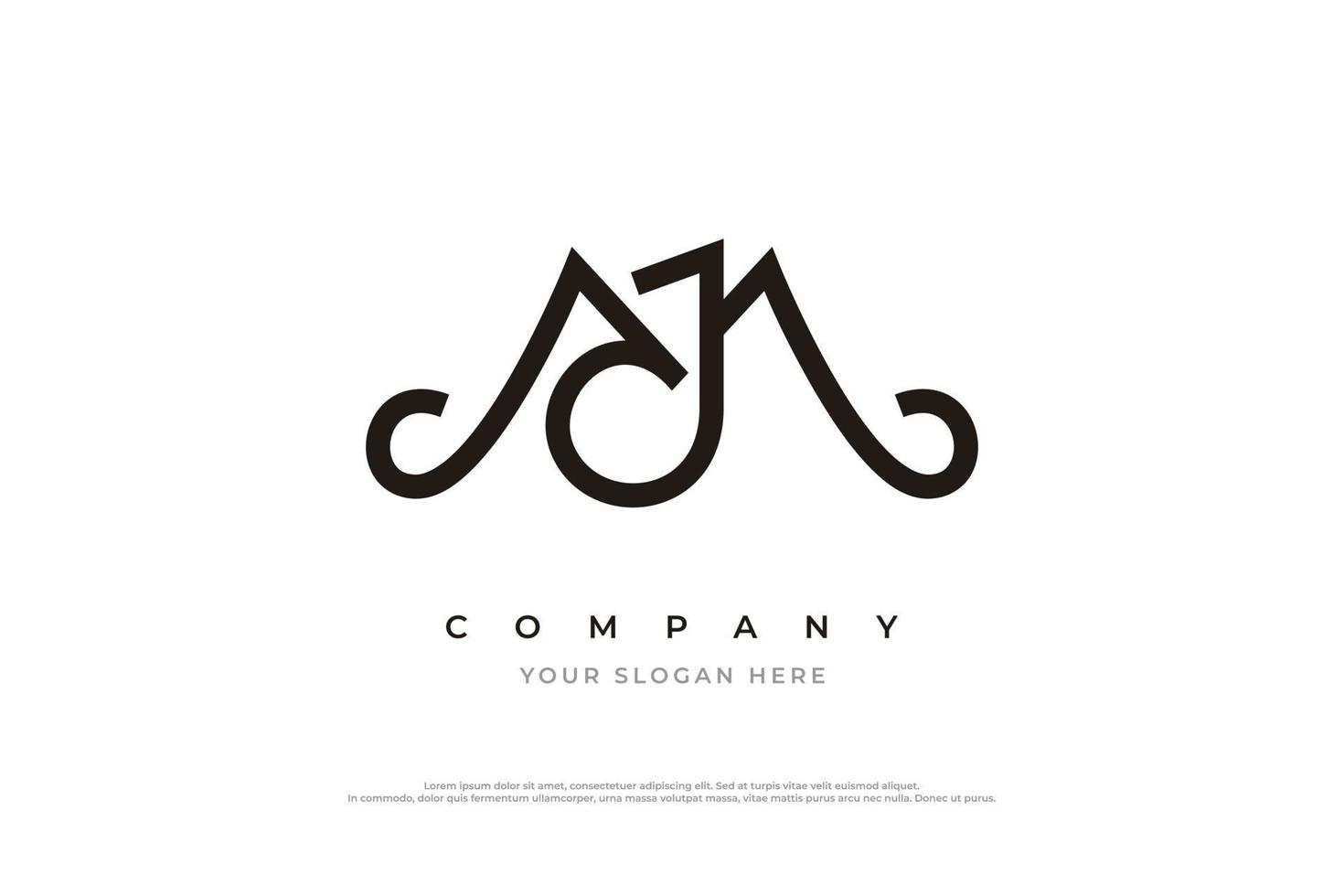 Letter JM Logo or MJ Monogram Logo Design Vector