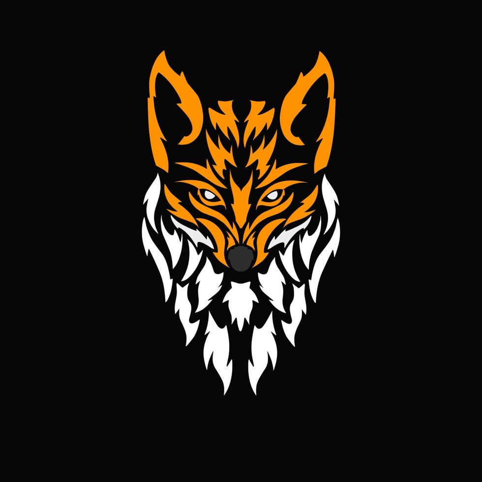 Illustration vector graphic of tribal art head fox