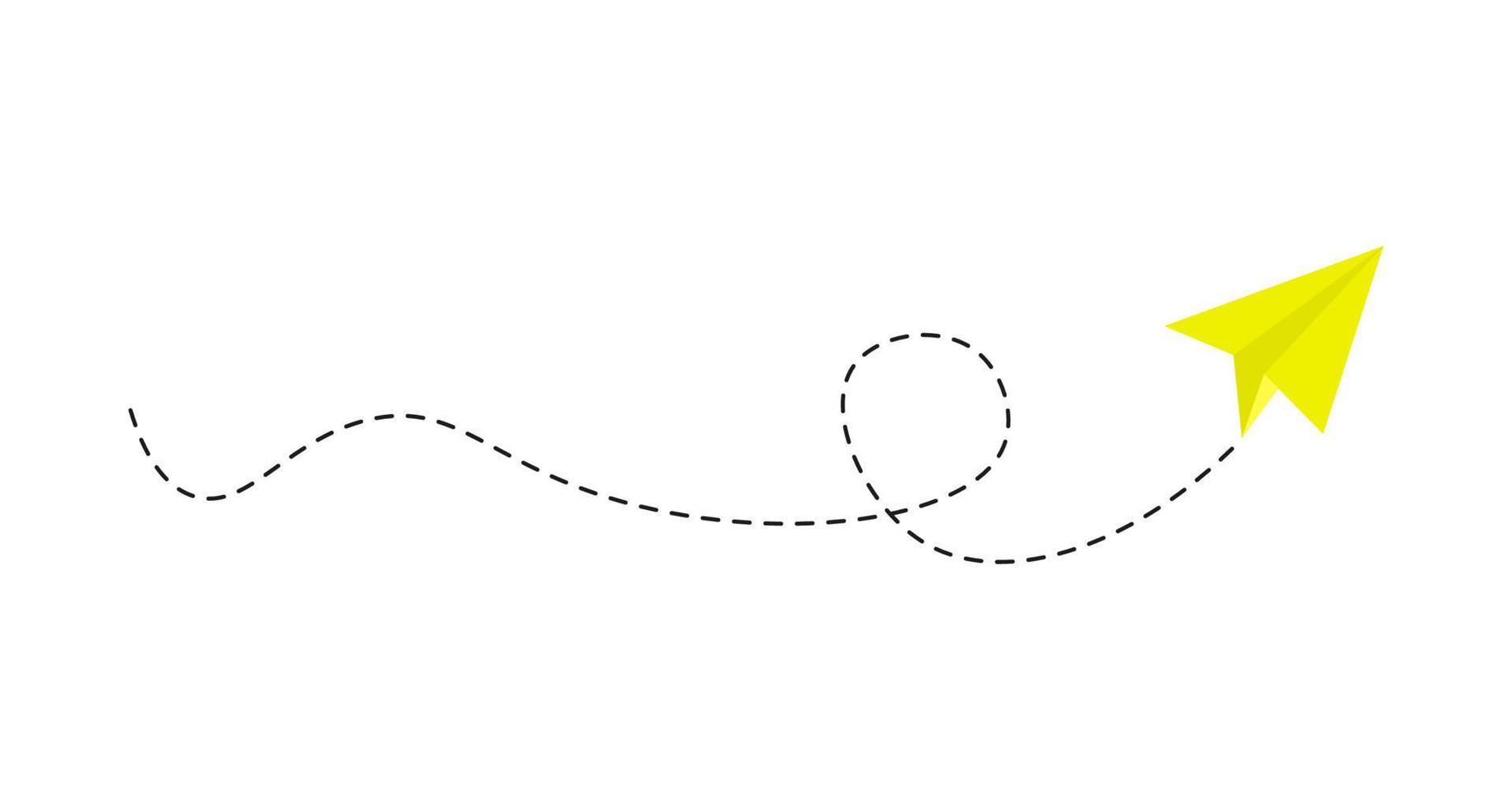 Dashed Line Paper Airplane Route vector
