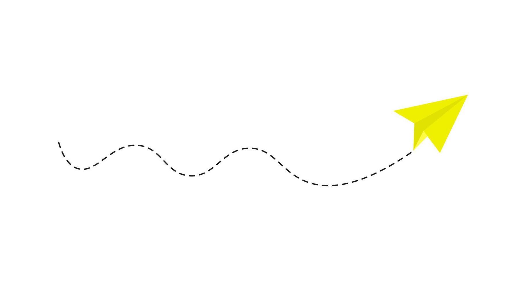 ruta de avión de papel de línea discontinua vector