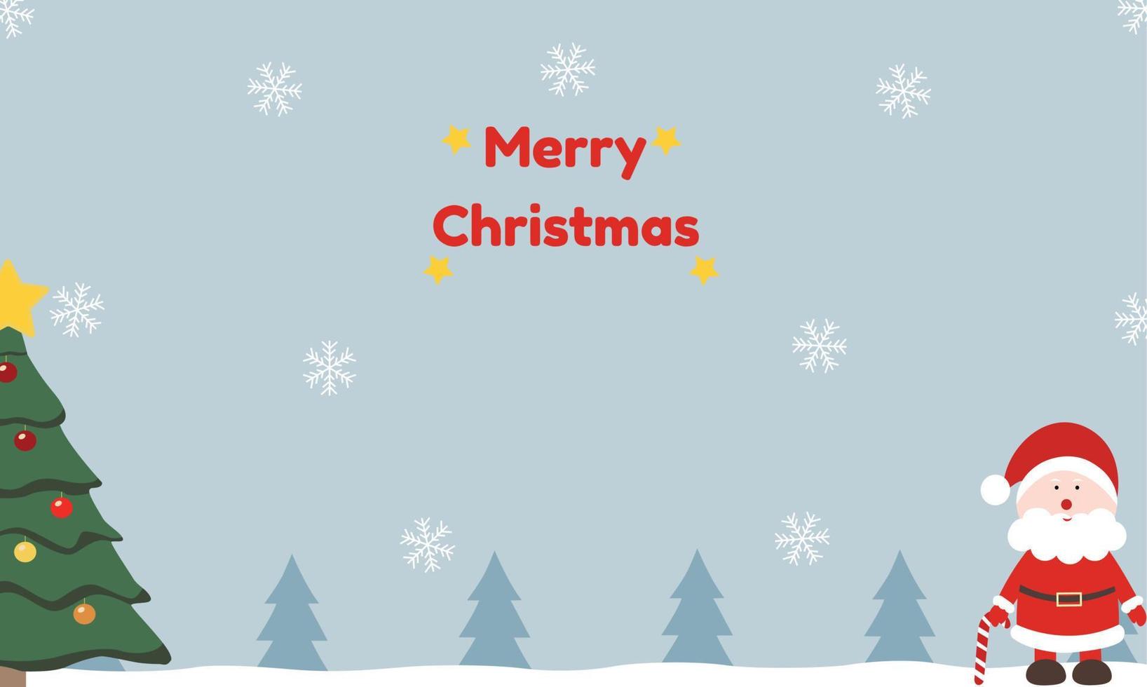 Greeting Card winter witn santa claus vector