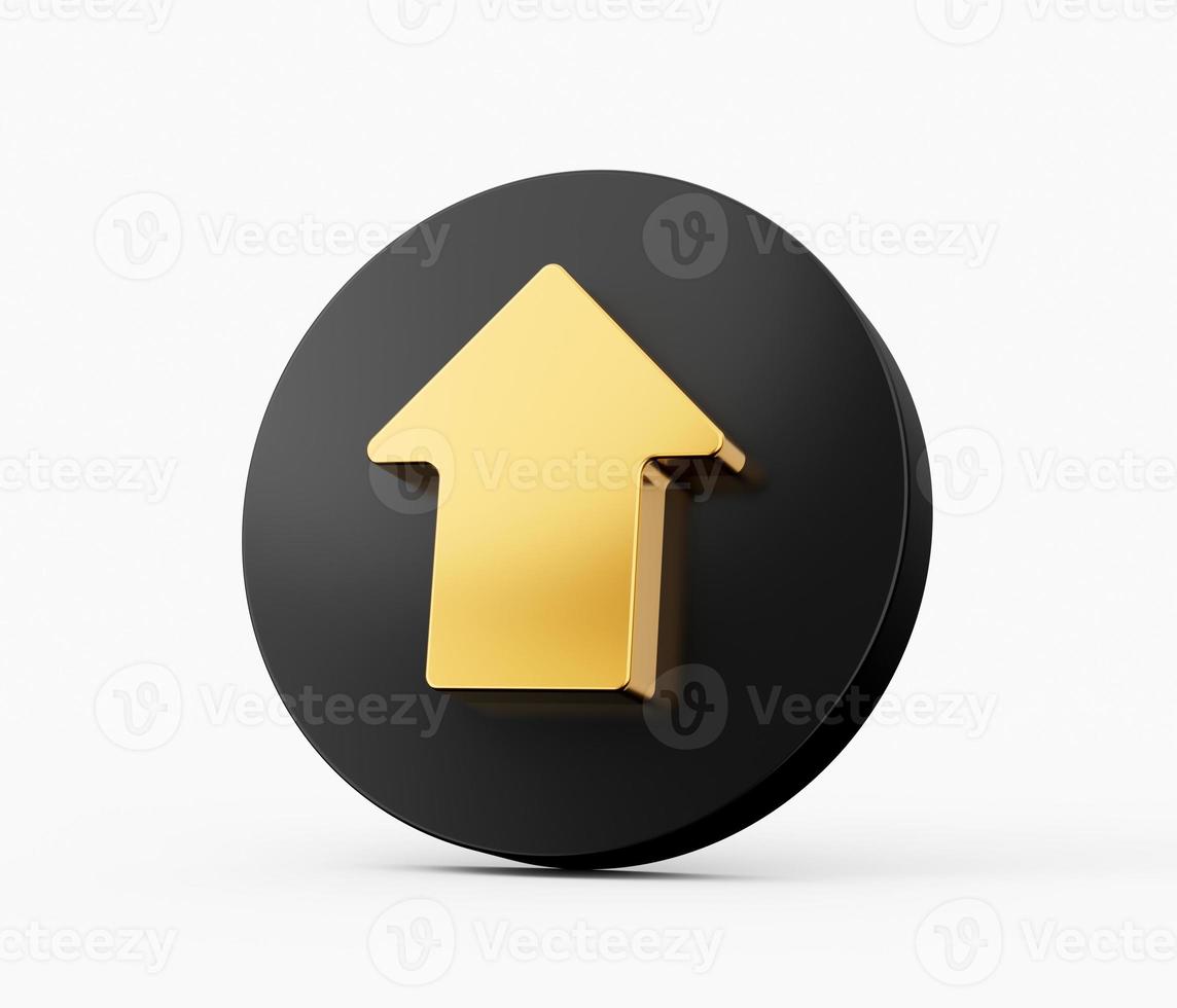 Up arrow icon. Internet button on white background 3d illustration photo