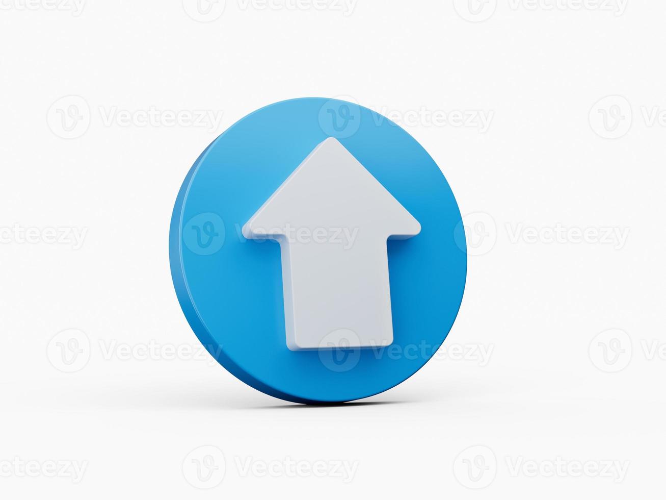 Upload sign Interface button isolated on white Background 3d illustration photo