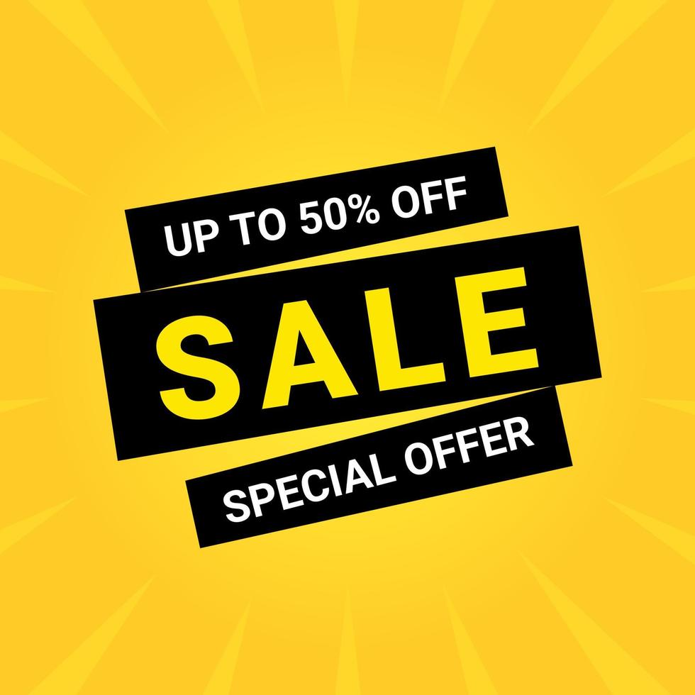 sale special offer, 50 percent discount, advertisement banner vector