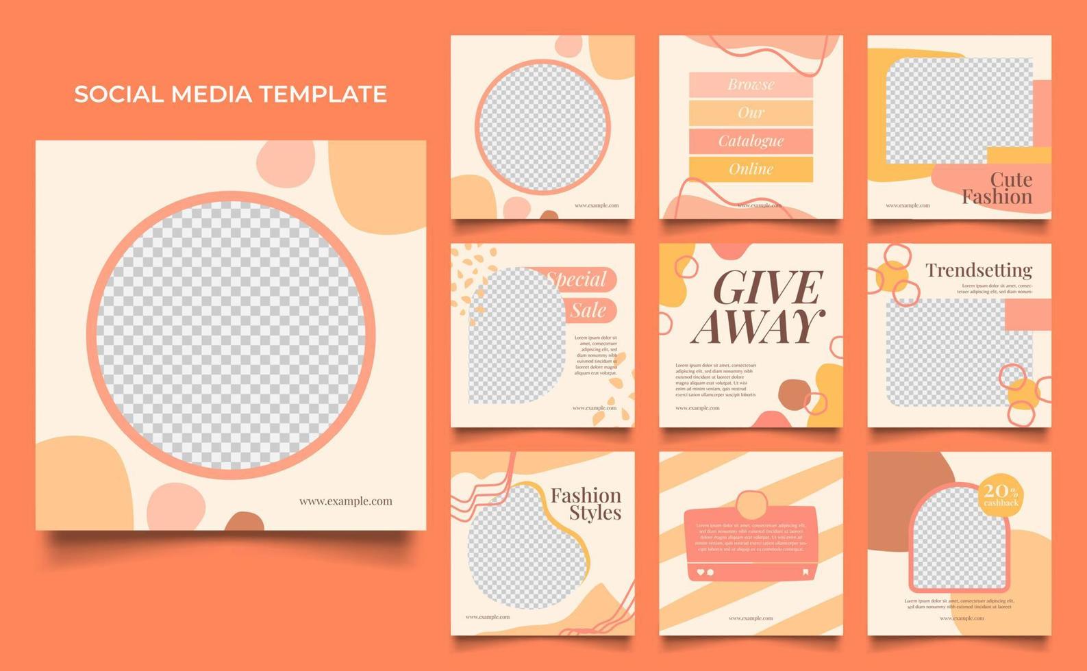 social media template banner fashion sale promotion in brown yellow color. vector