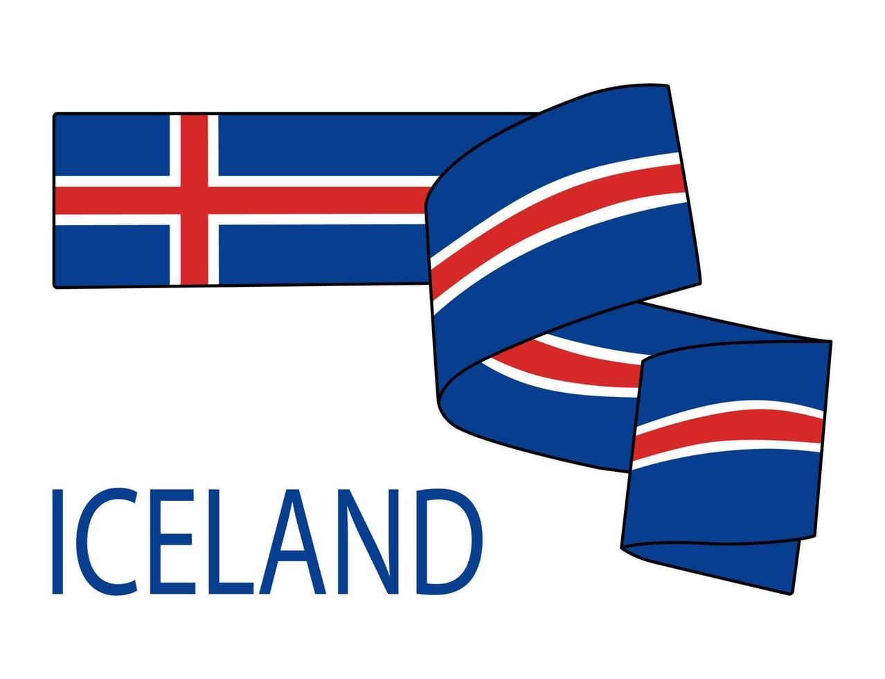 Flag of Iceland vector illustration isolated on white background