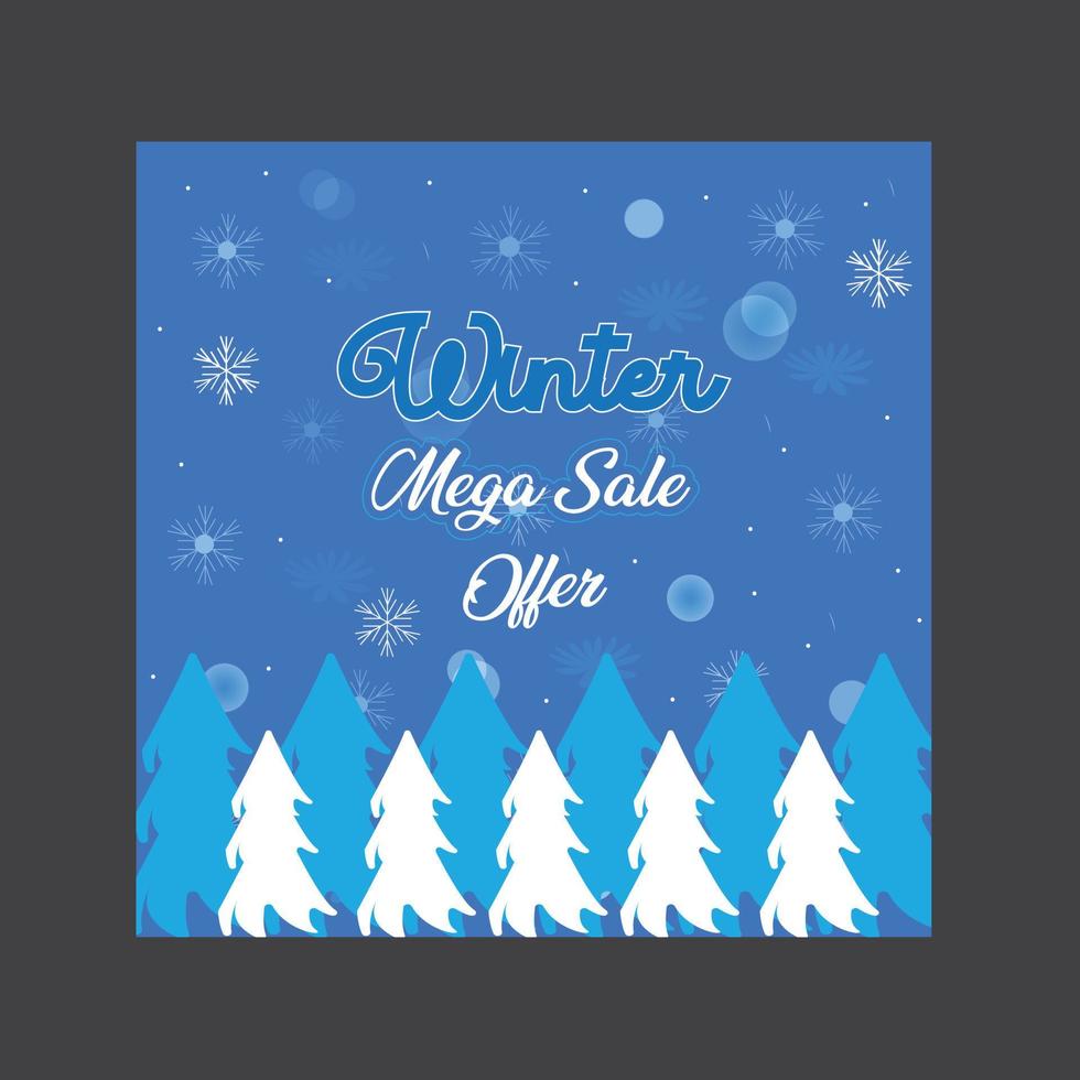 Social Media Post for Winter vector