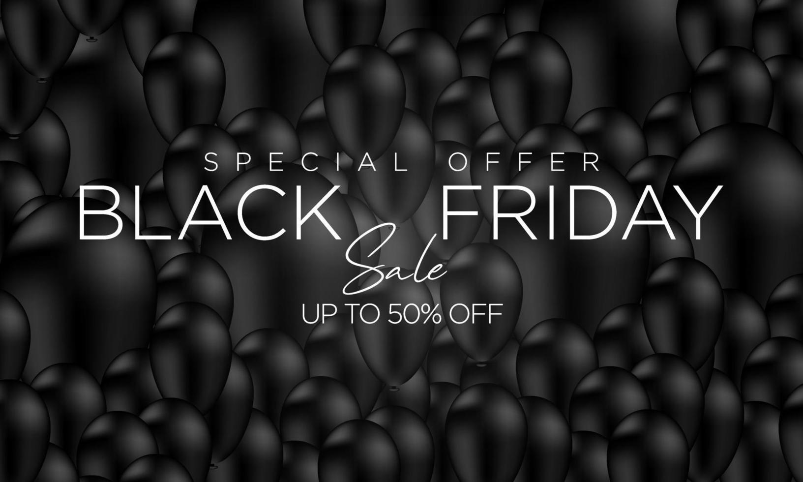 black friday sale with black balloon background vector