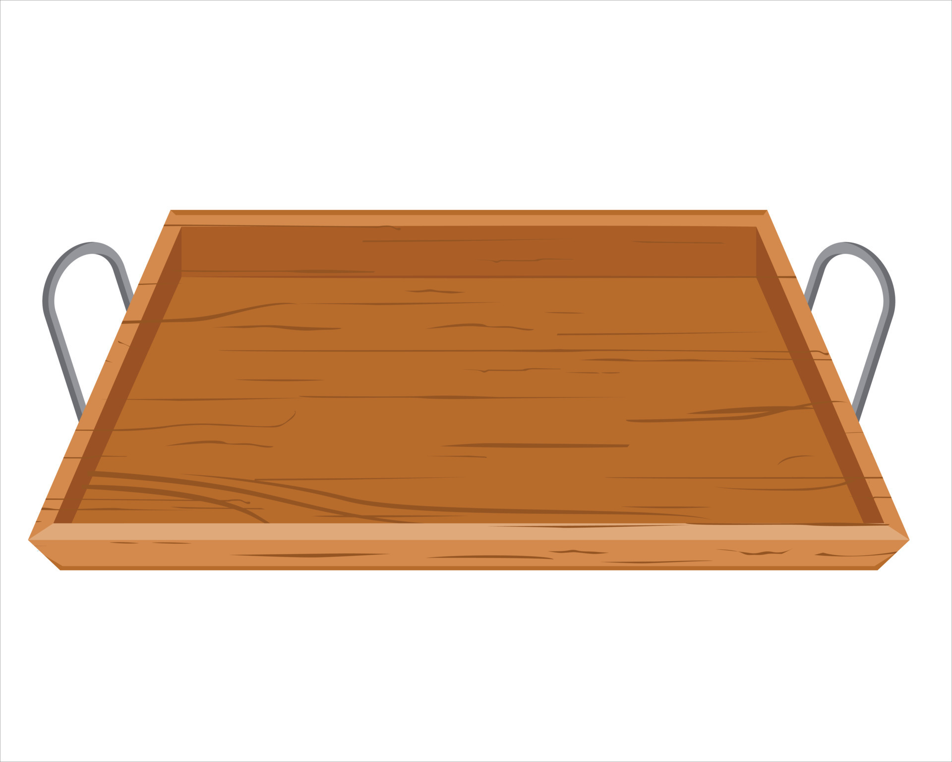 PrintEmpty meal trays Cartoon food dish tray, wooden square