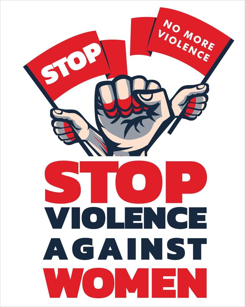 día internacional para la eliminación de la violencia contra la mujer. con el puño vector