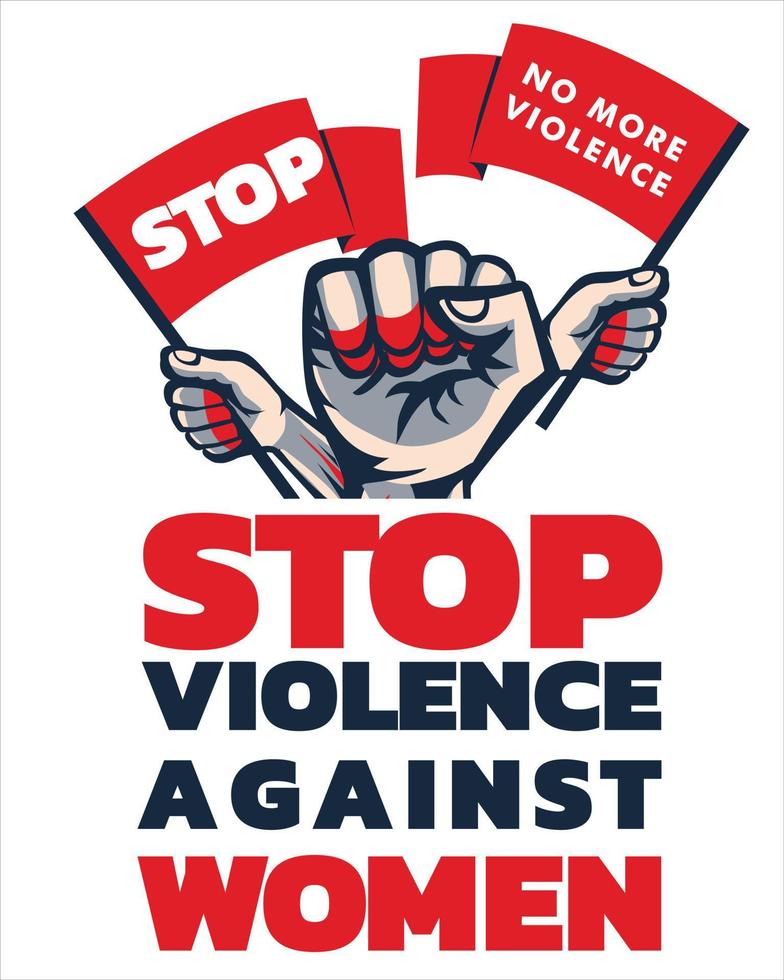 International day for the elimination of violence against woman. with fist vector