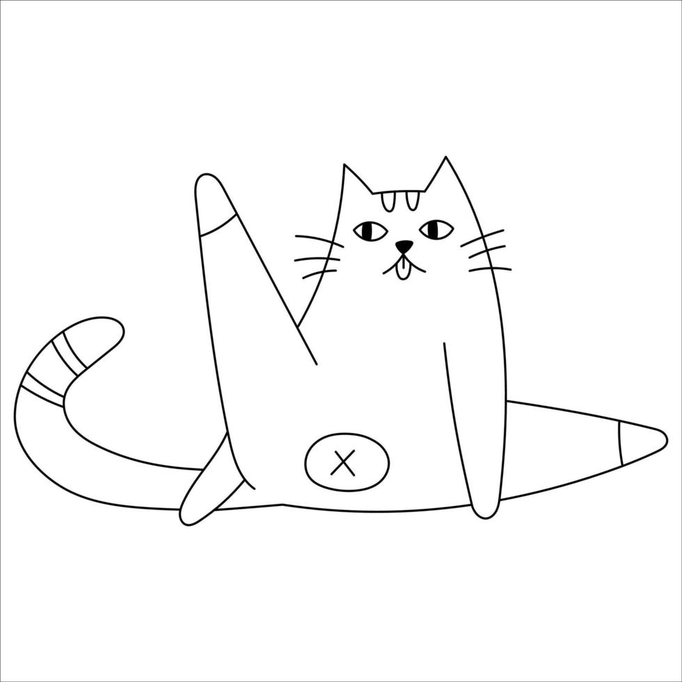 Premium Vector  Cute funny cat hand drawn on white background