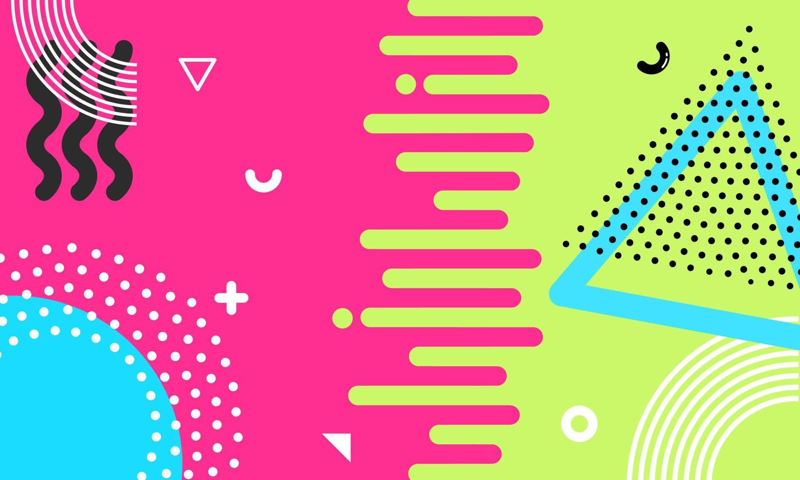 memphis background illustration and full of patterns vector