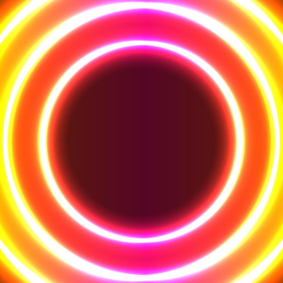 orange colored neon circles on dark background vector