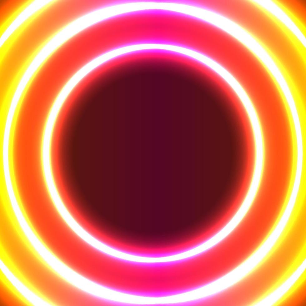 orange colored neon circles on dark background vector