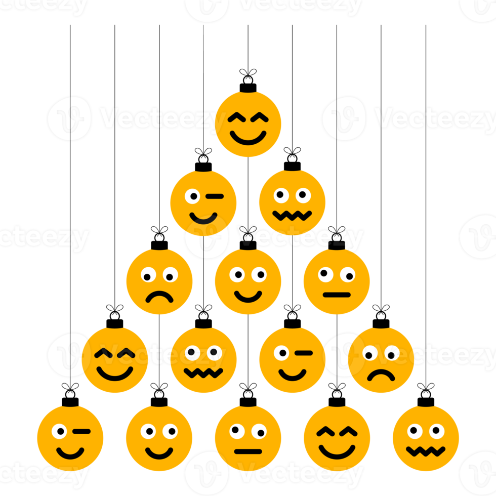 emoji emotion face christmas bauble ball png