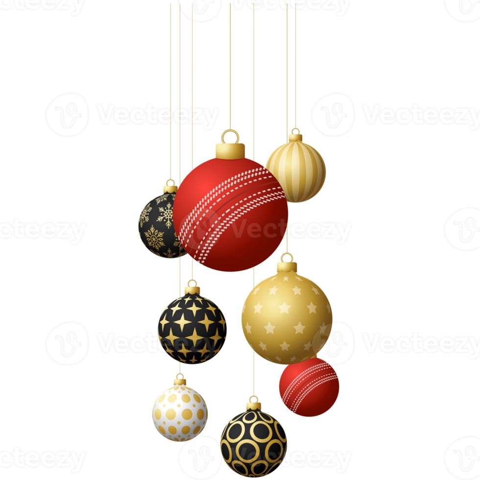 cricket sport christmas ball bauble isolated png