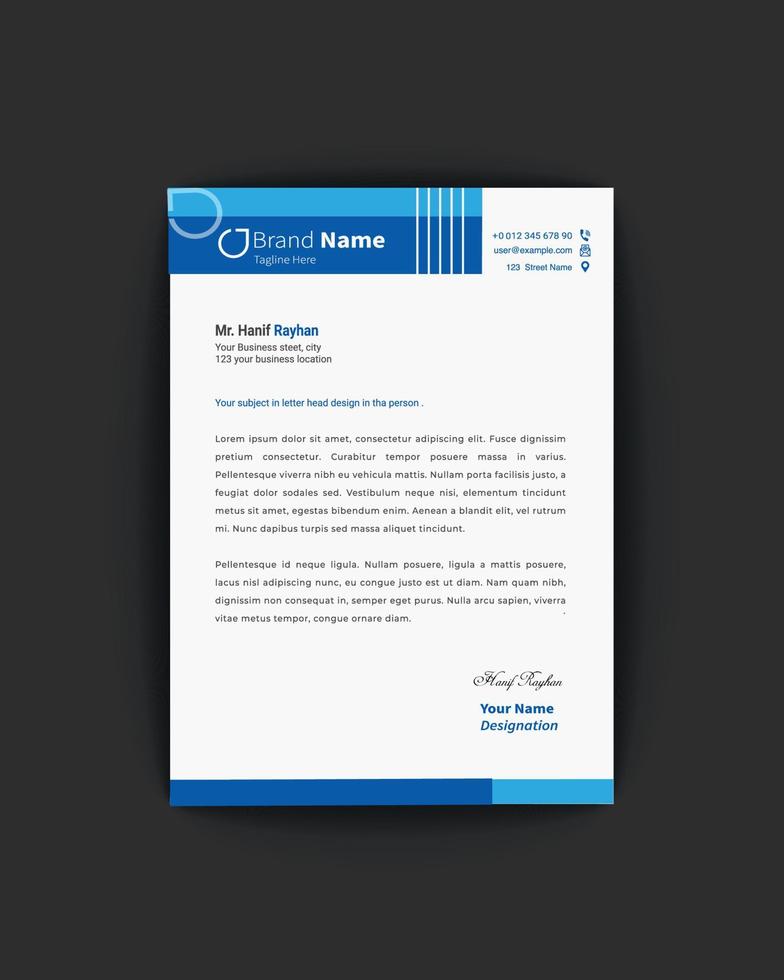 Business letterhead design creative and professional template vector