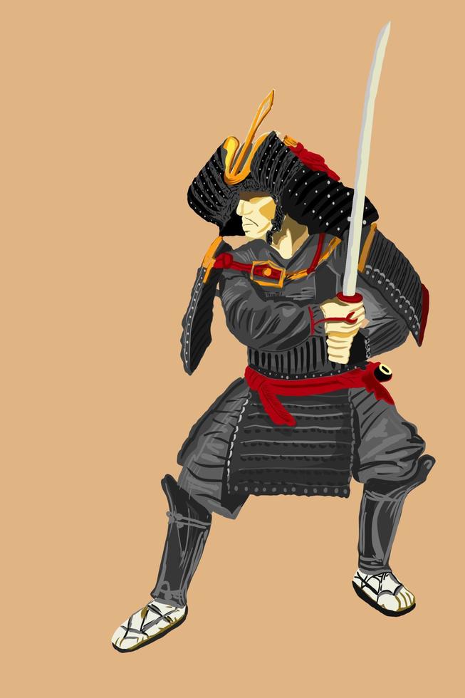 Samurai japan vector illustration cartoon warrior vector woman baseball helmet people character boy person costume soldier carnival player halloween hero sword silhouette knight sport fantasy