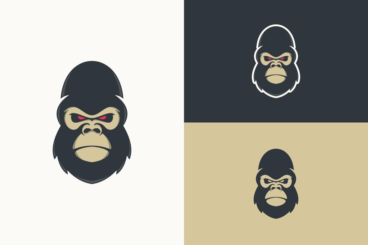 gorilla head animal logo mascot vector