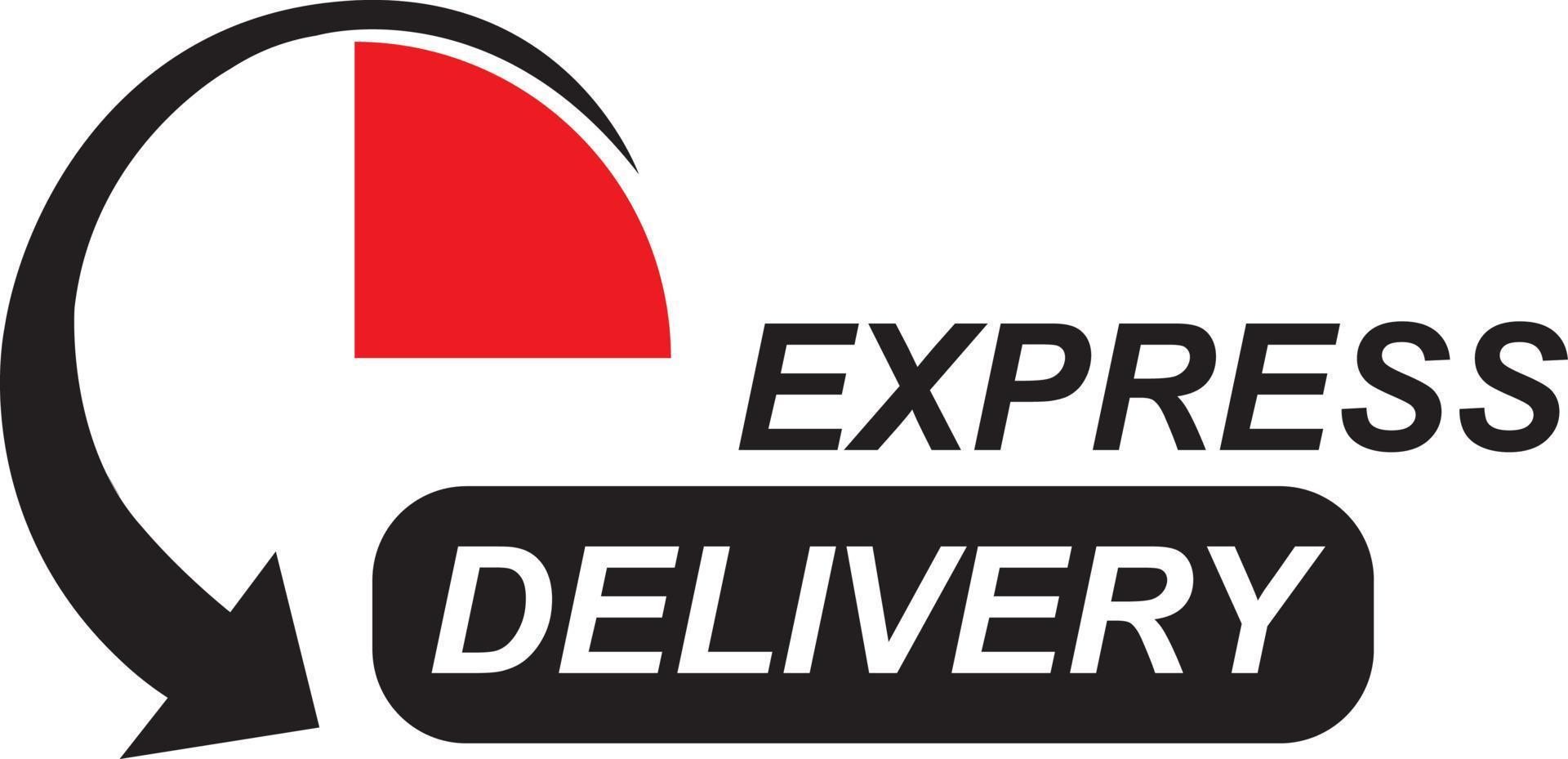 Express Delivery Icon. Black and white emblem. Symbol of fast mail delivery. Easytoread sign