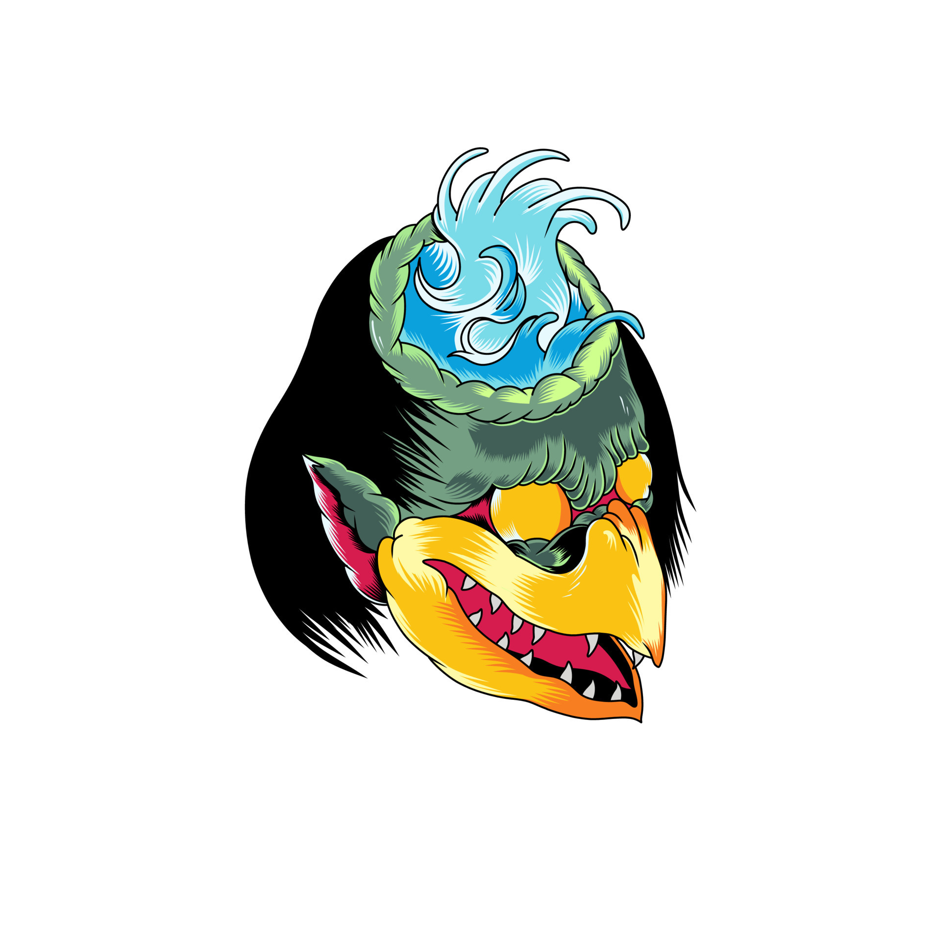 Japanese kappa tattoo traditional mythology illustration 13478244