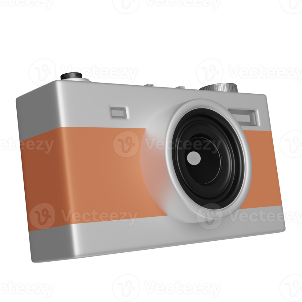 silver color camera isolated. 3d illustration or 3d render png