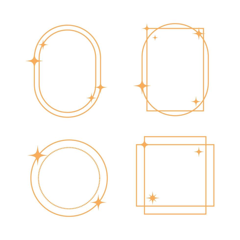 Set of linear frames and borders design for elements, decoration, social media, post. Abstract vector illustration