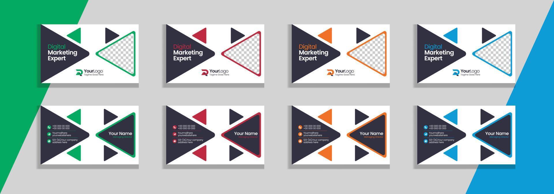 Creative corporate business card template design vector