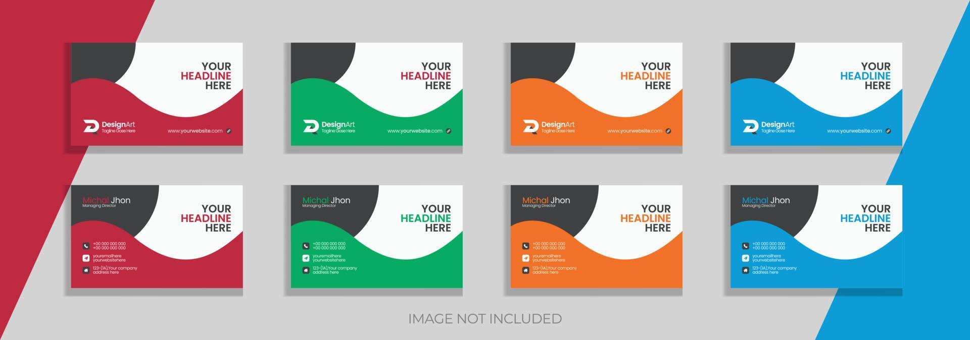 Creative corporate business card template design vector