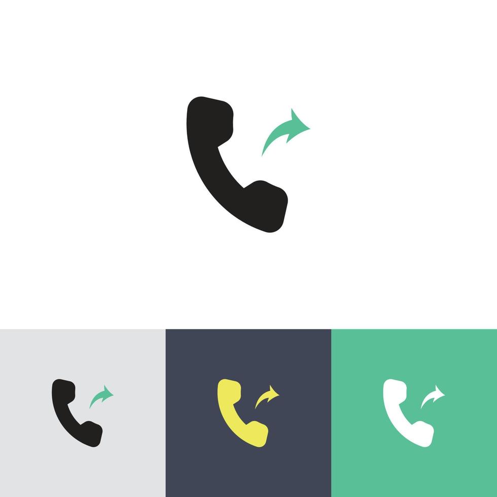 Call forward glyph green icon vector