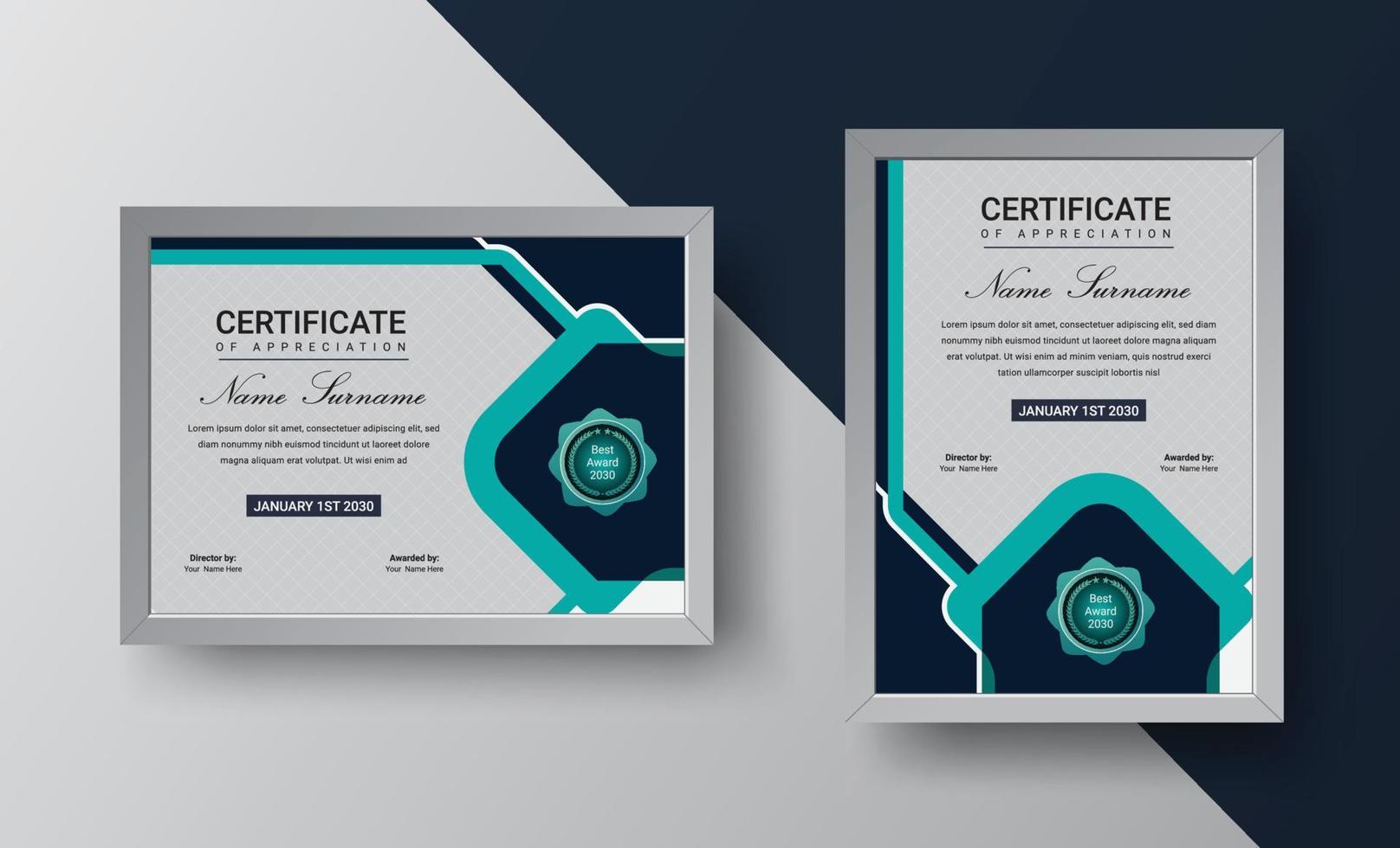 Creative certificate template design vector