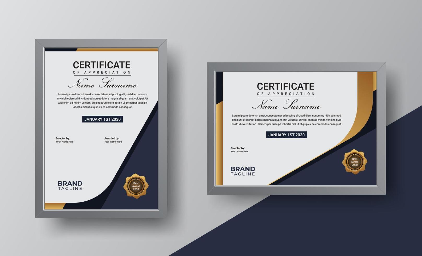 Creative certificate template design vector