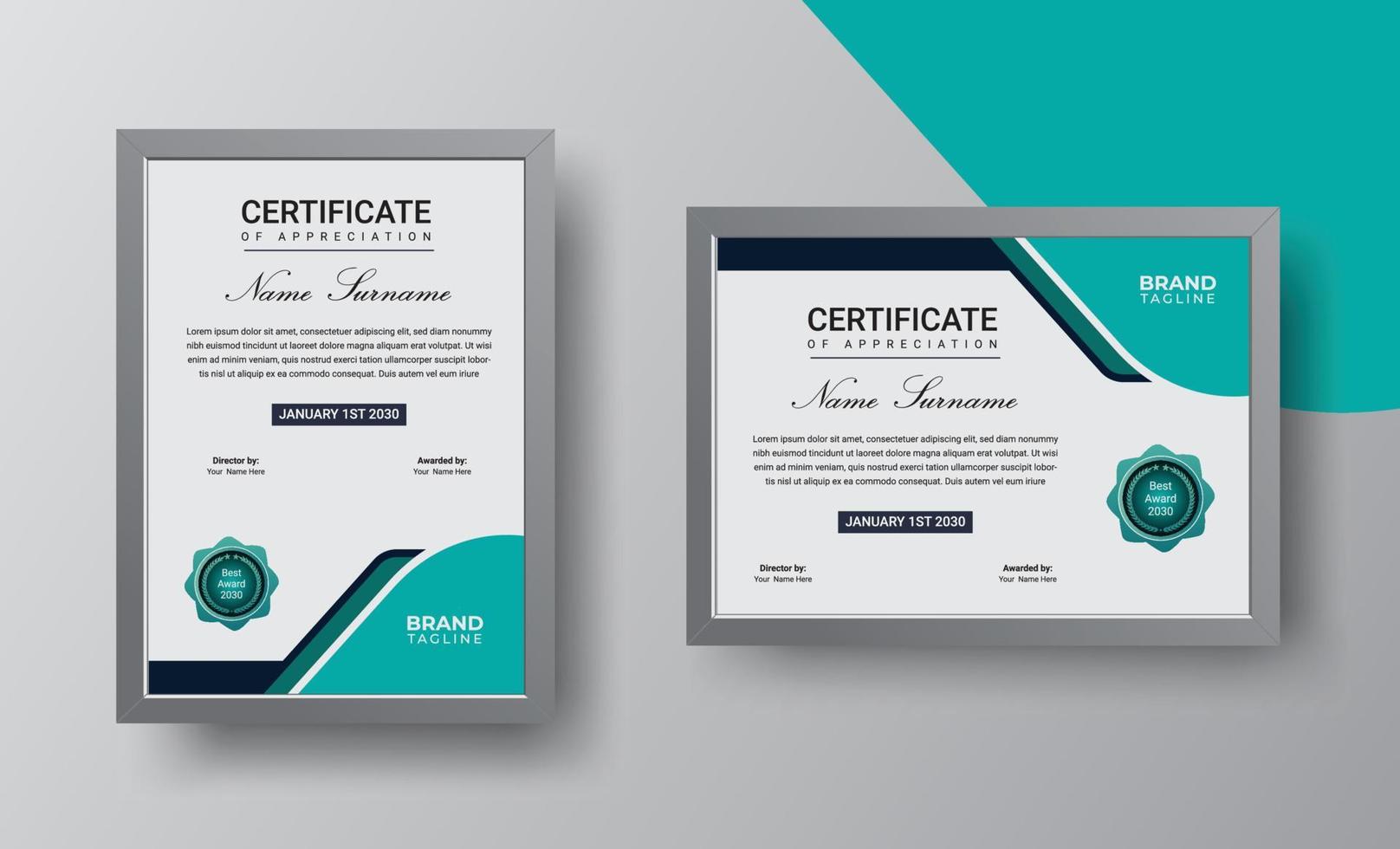 Creative certificate template design vector