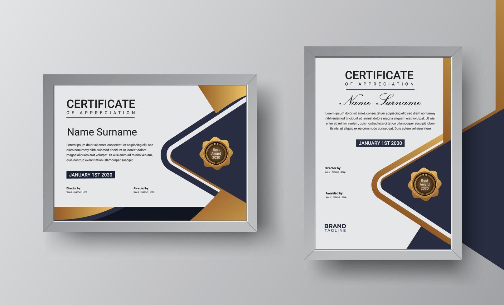 Creative certificate template design vector