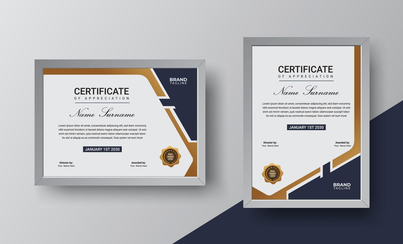 Creative certificate template design vector