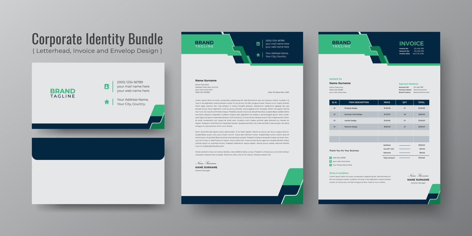 Corporate brand identity template design vector