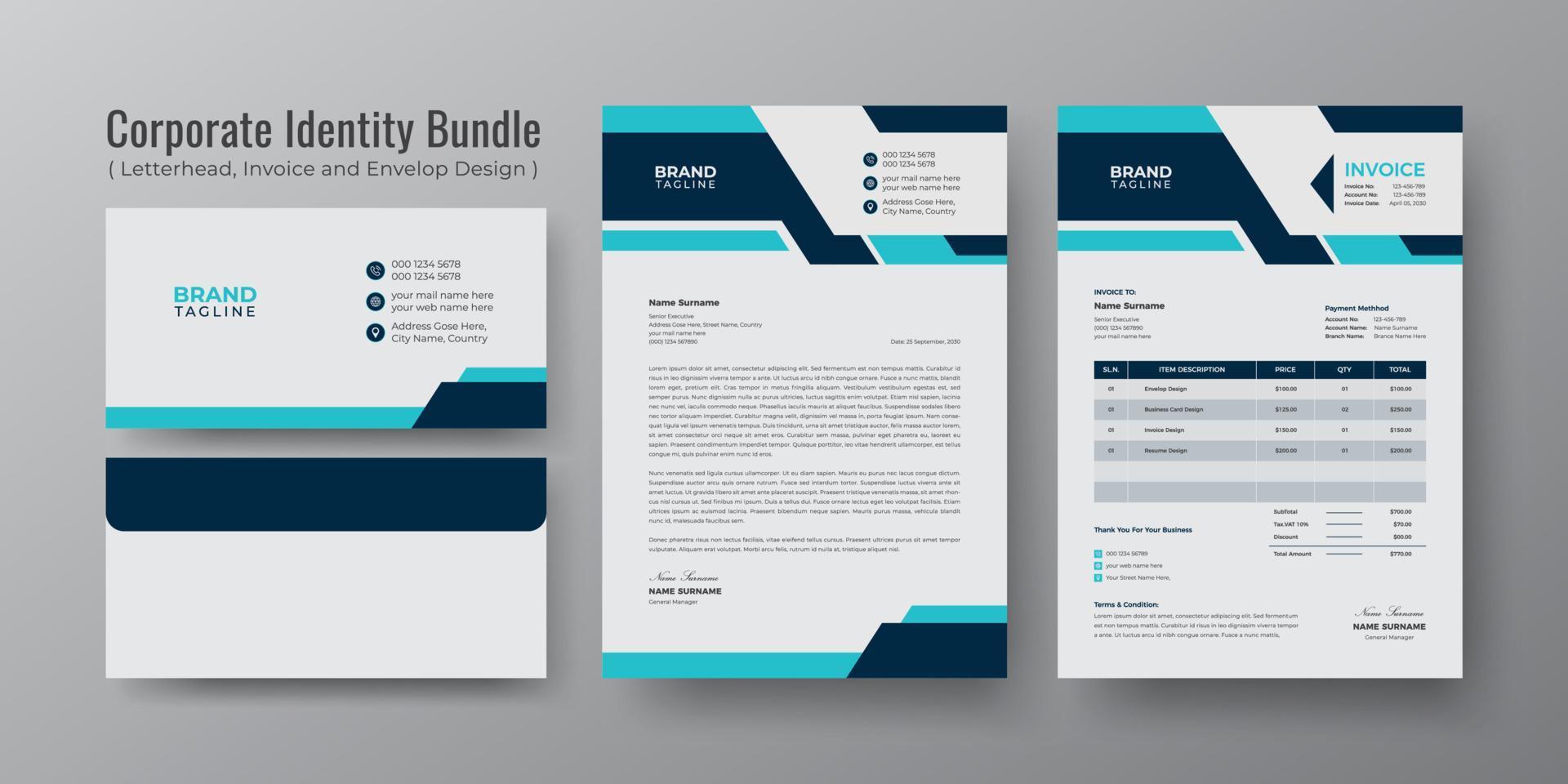 Corporate brand identity template design vector