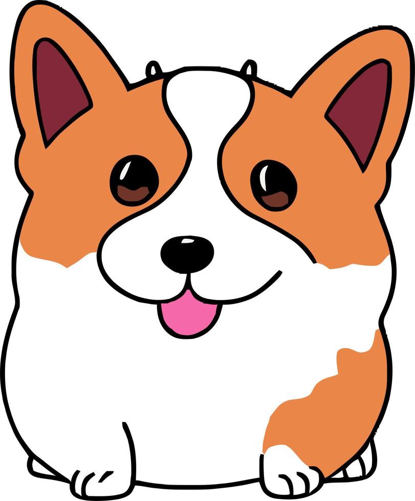 dibujos animados de perro corgi tonto vector