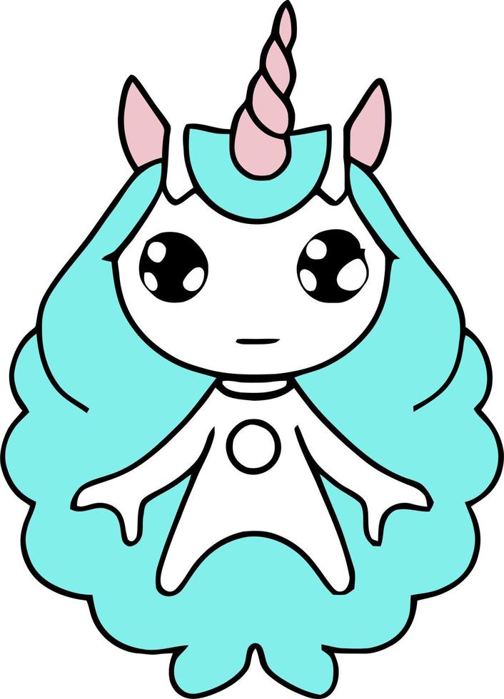 Beautiful Unicorn Cartoon Illustration vector