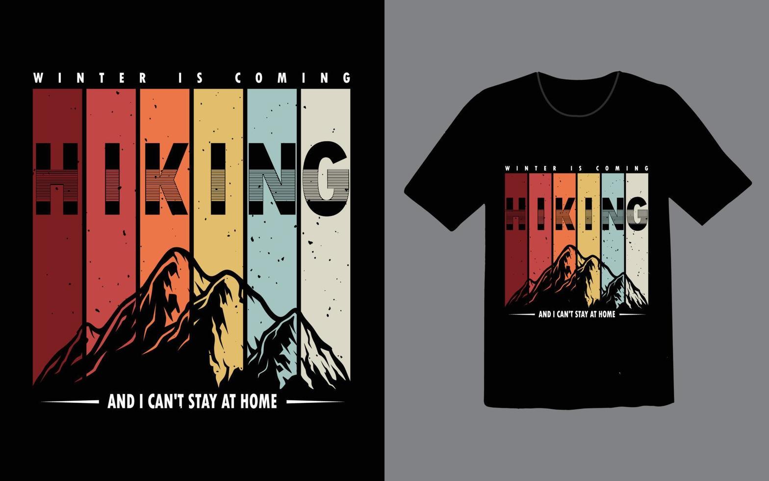 Hiking t shirt design retro vintage vector