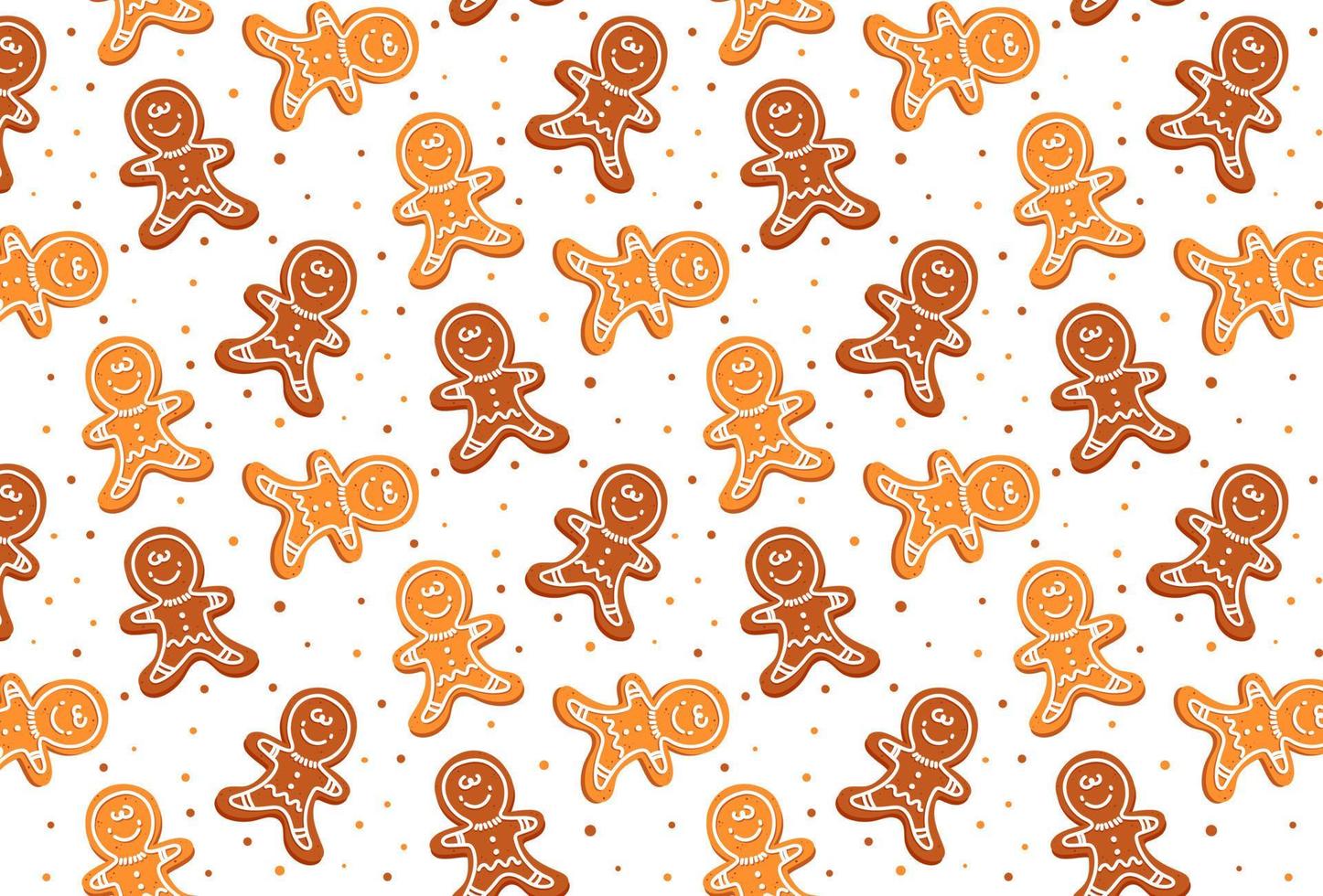 Winter seamless patterns with gingerbread. holiday treat vector
