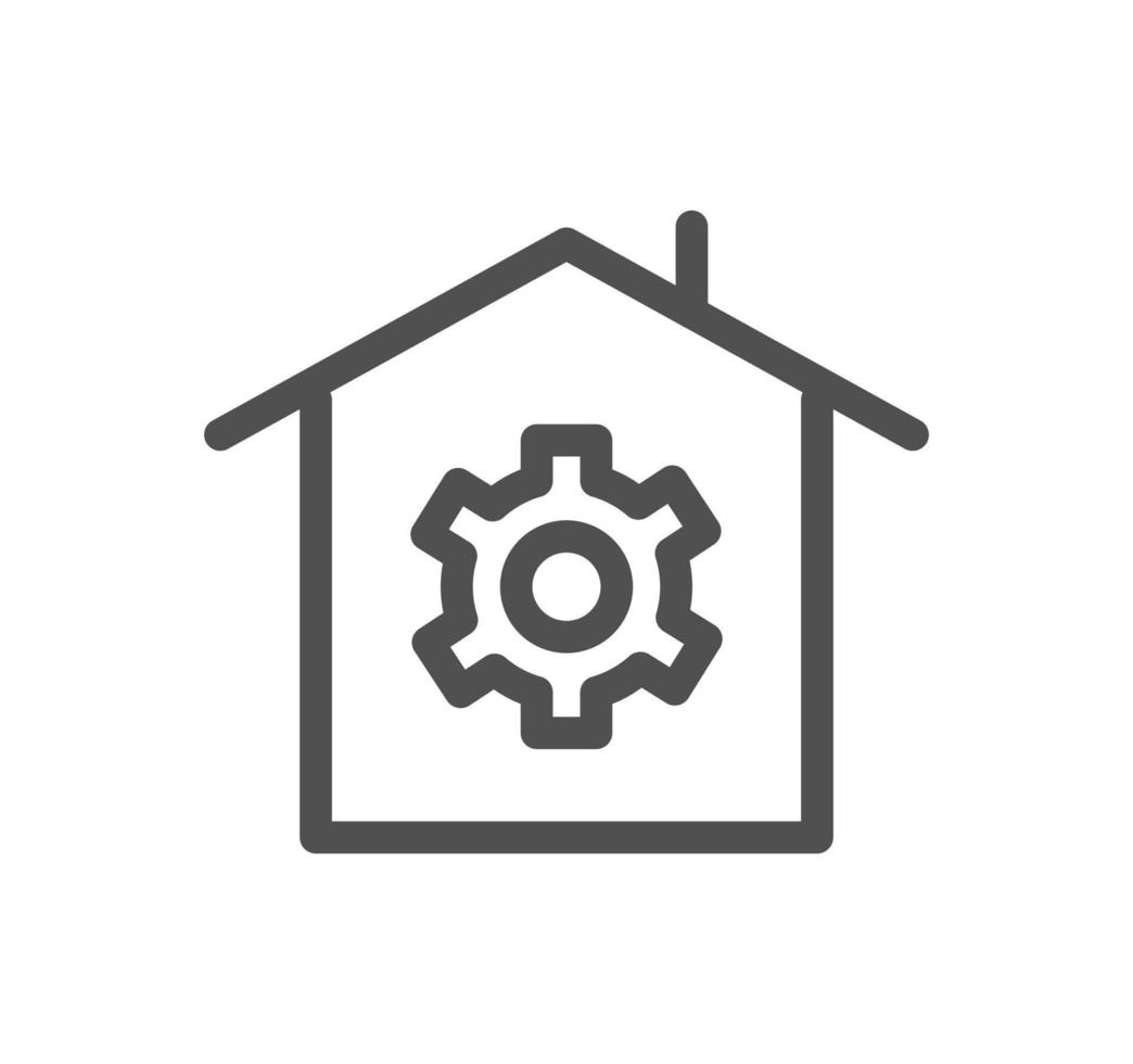 Engineering and gear icon outline and linear vector. vector