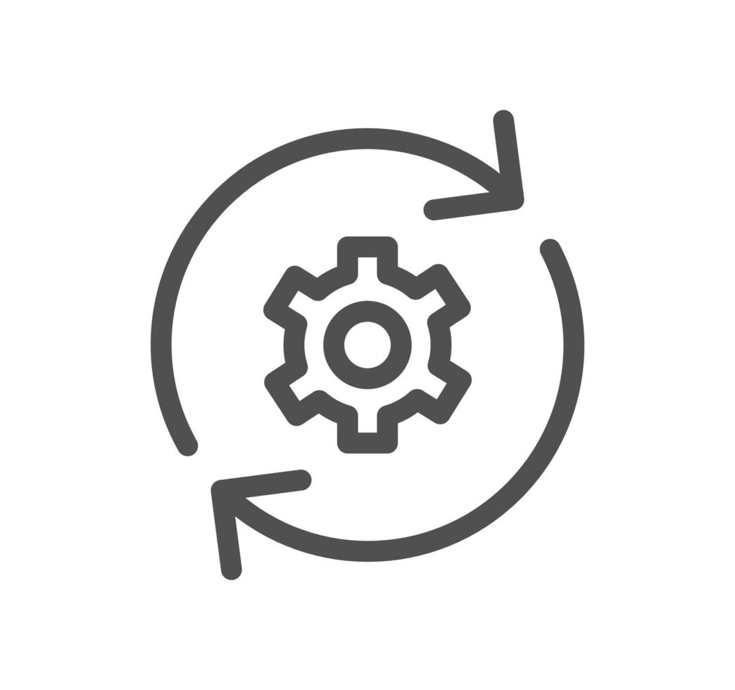 Engineering and gear icon outline and linear vector. vector