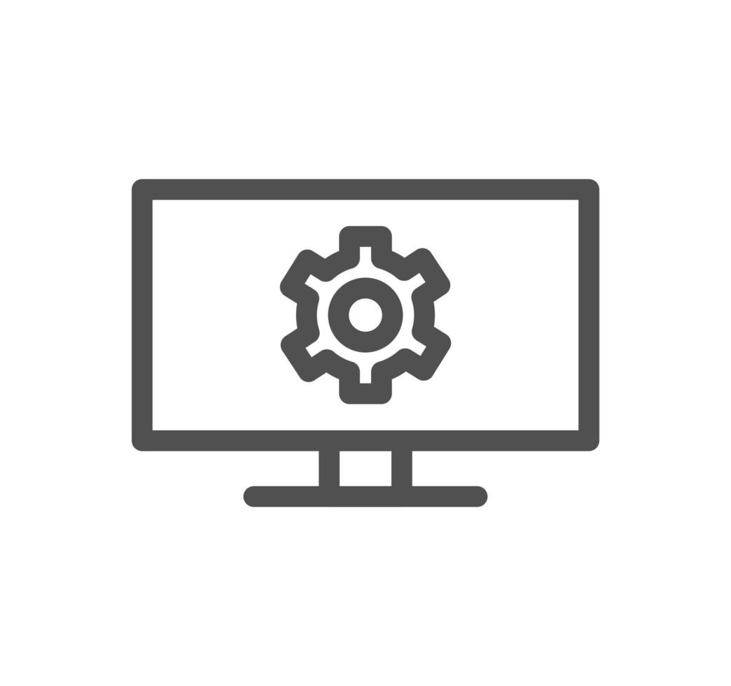 Engineering and gear icon outline and linear vector. vector