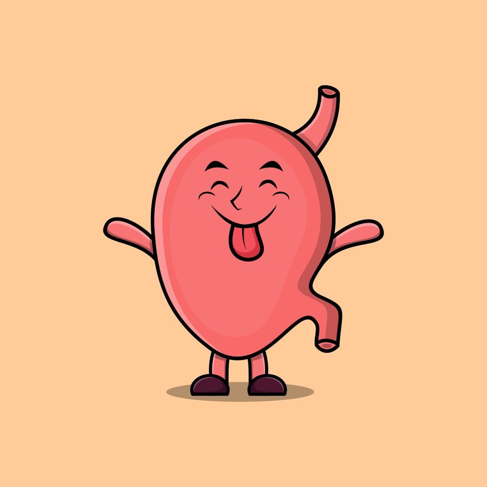 Cute cartoon Stomach with flashy expression vector