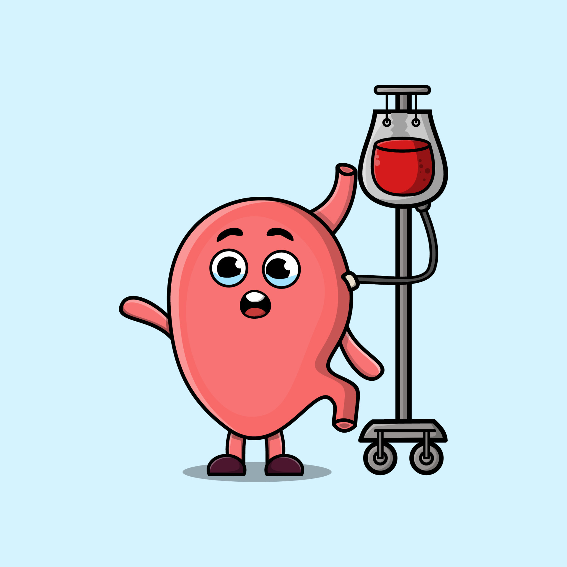 Cute cartoon of Stomach having blood transfusion 13479165 Vector Art at  Vecteezy