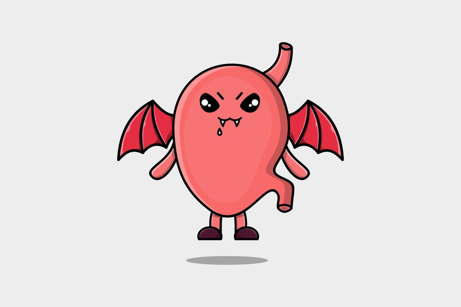 Cute mascot cartoon Stomach character as dracula vector