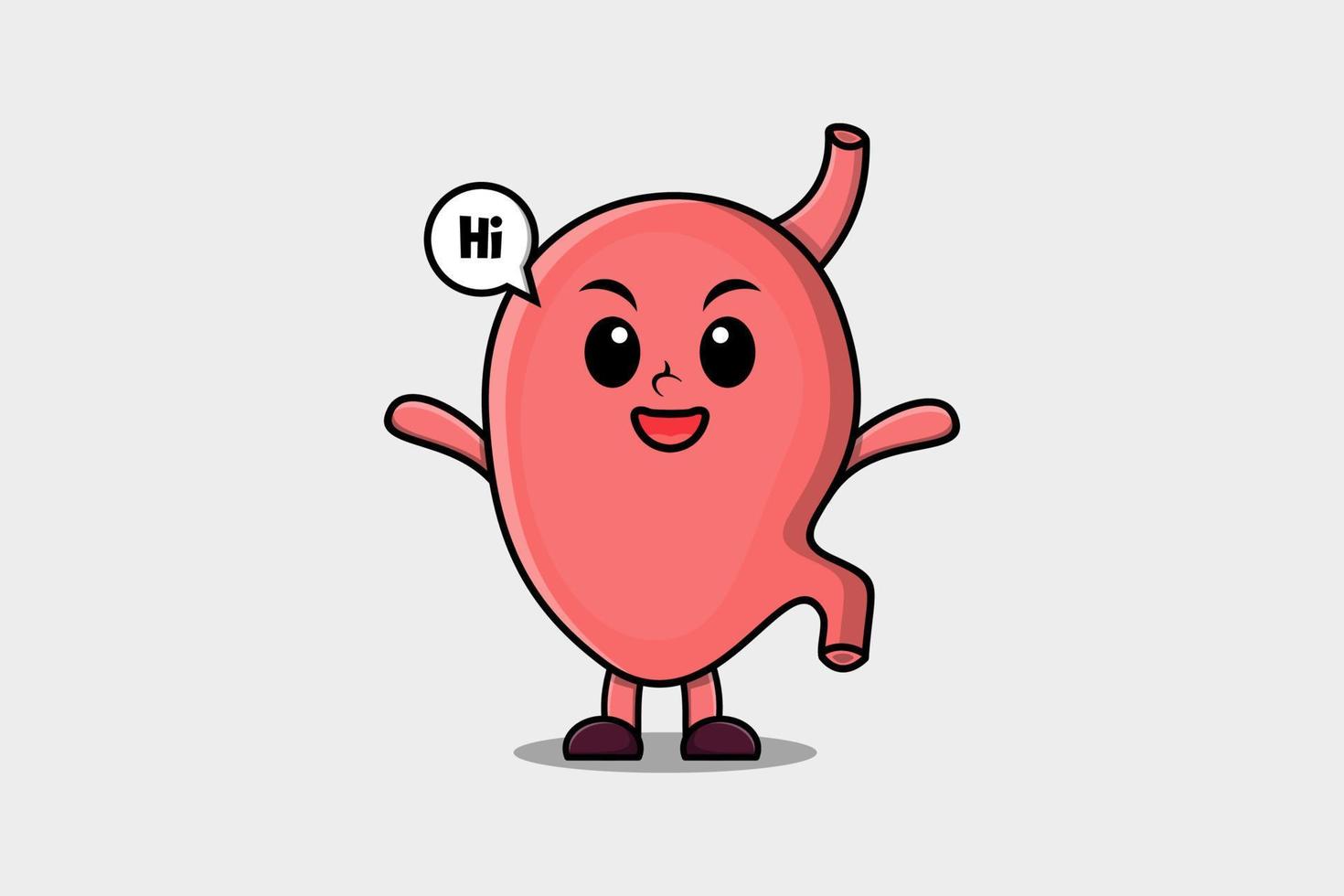 Cute cartoon Stomach with happy expression vector