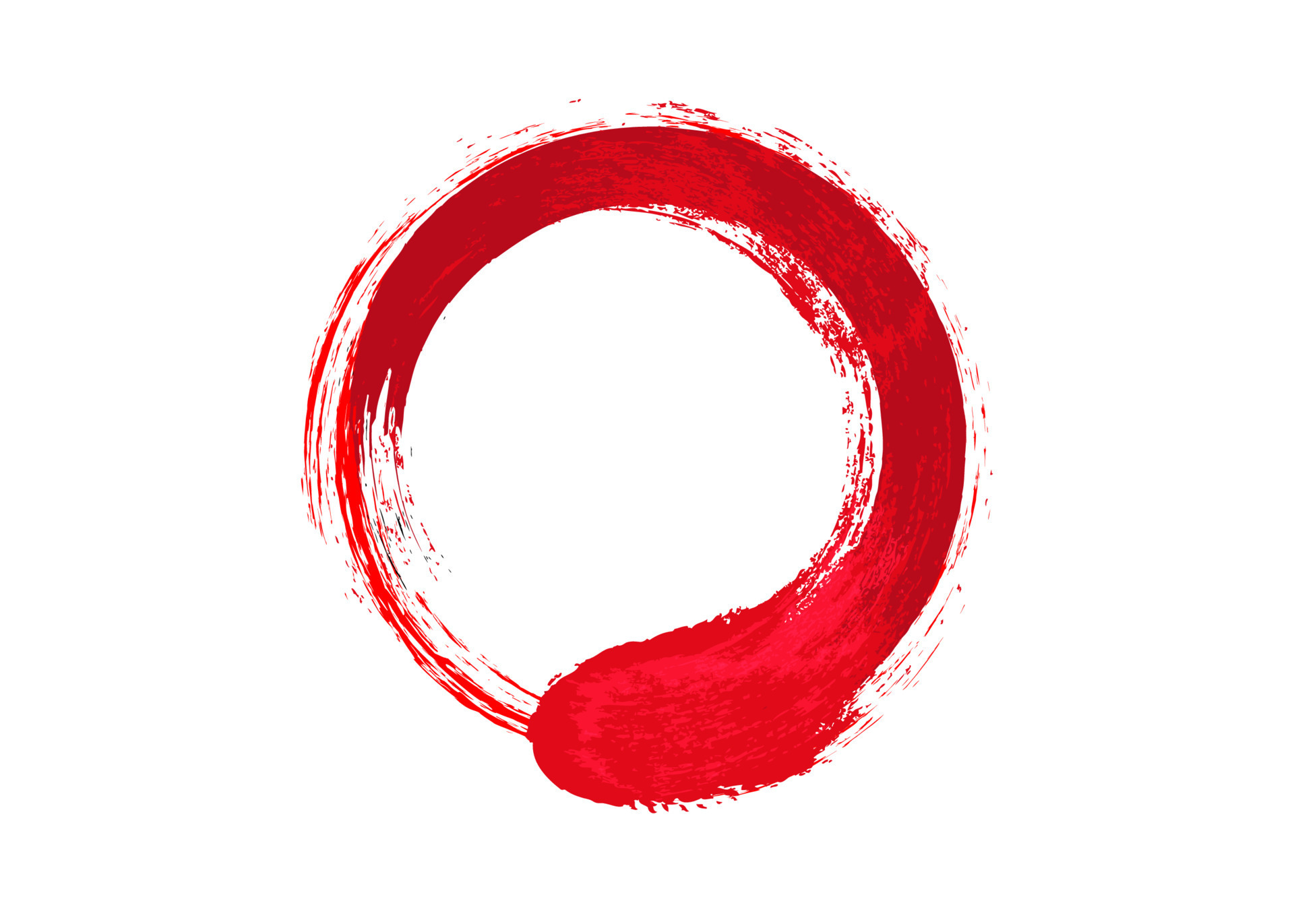 red enso zen circle on white background. Round logo icon in art paint brush  style graphic design. Vector illustration isolated 13479328 Vector Art at  Vecteezy
